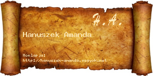 Hanuszek Amanda névjegykártya